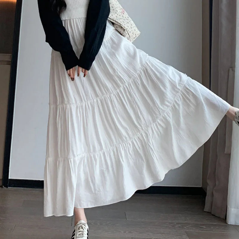 Textured A-Line Maxi Skirt