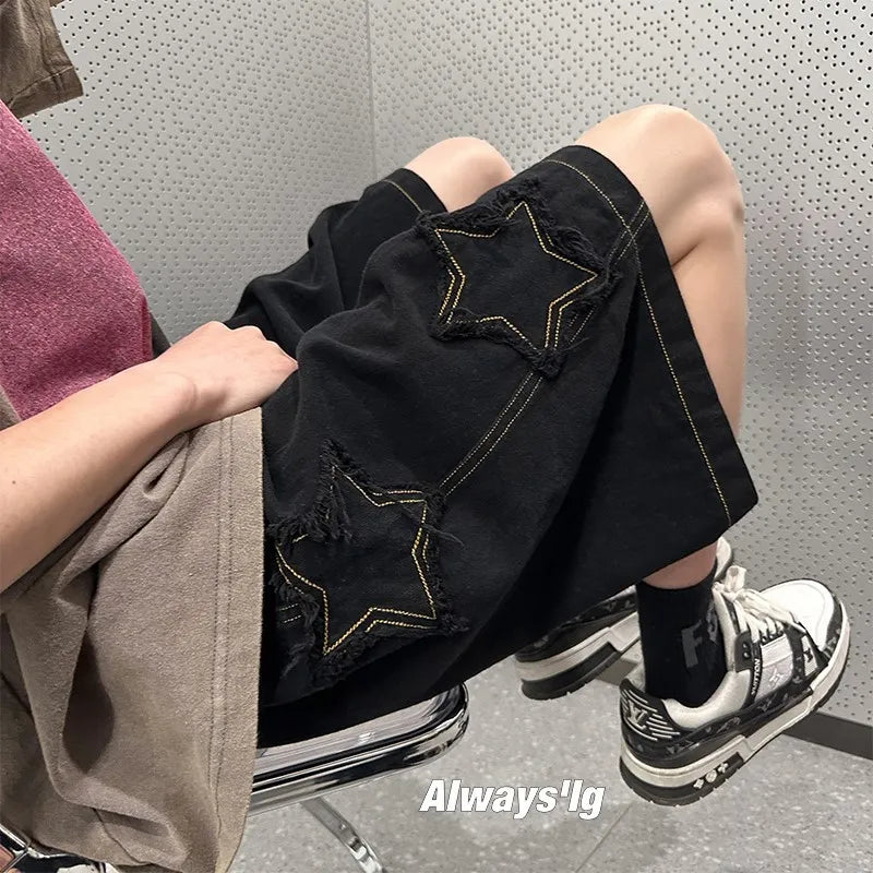 Star Denim Cotton Shorts