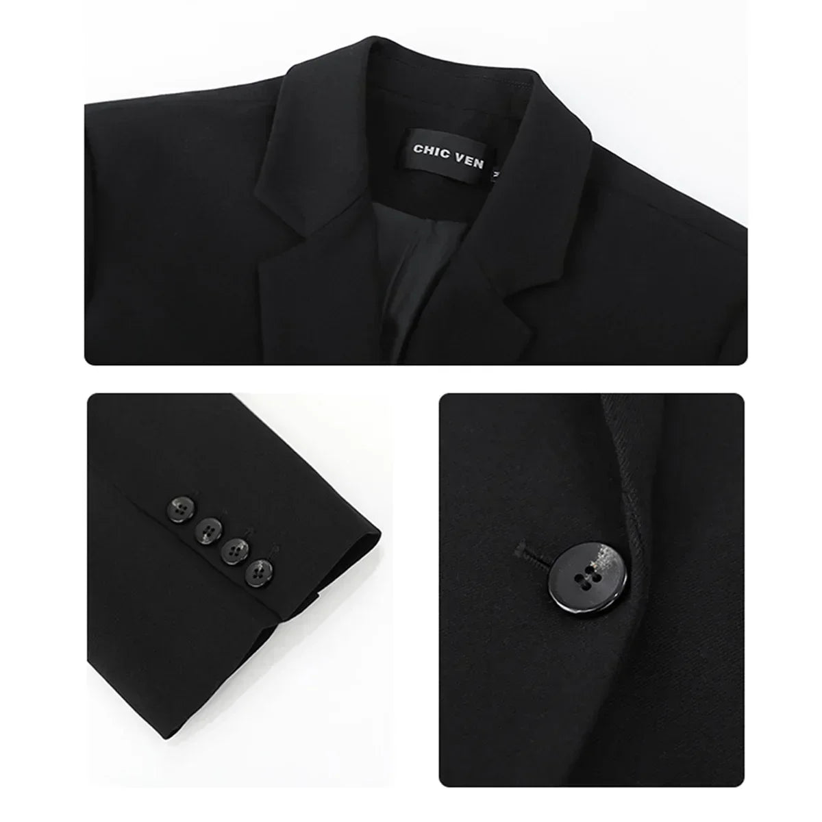 Double-Breasted Mid-Length Blazer