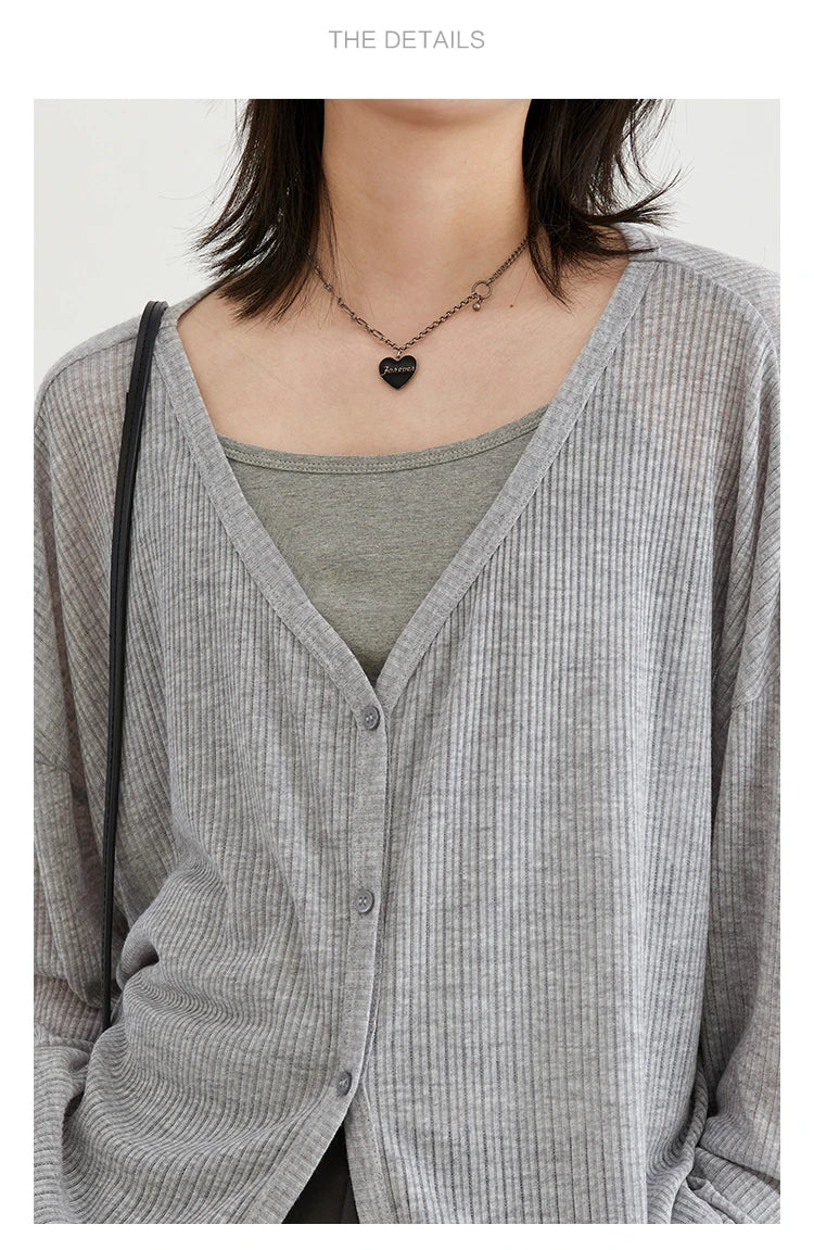 Lightweight V-Neck Knit Cardigan