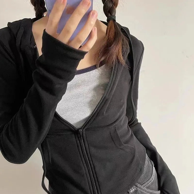 Cropped Zip Hoodie