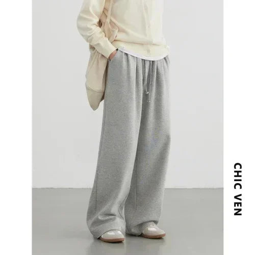High-Waist Lace-Up Wide-Leg Pants