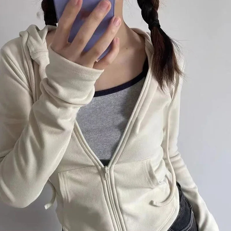 Cropped Zip Hoodie
