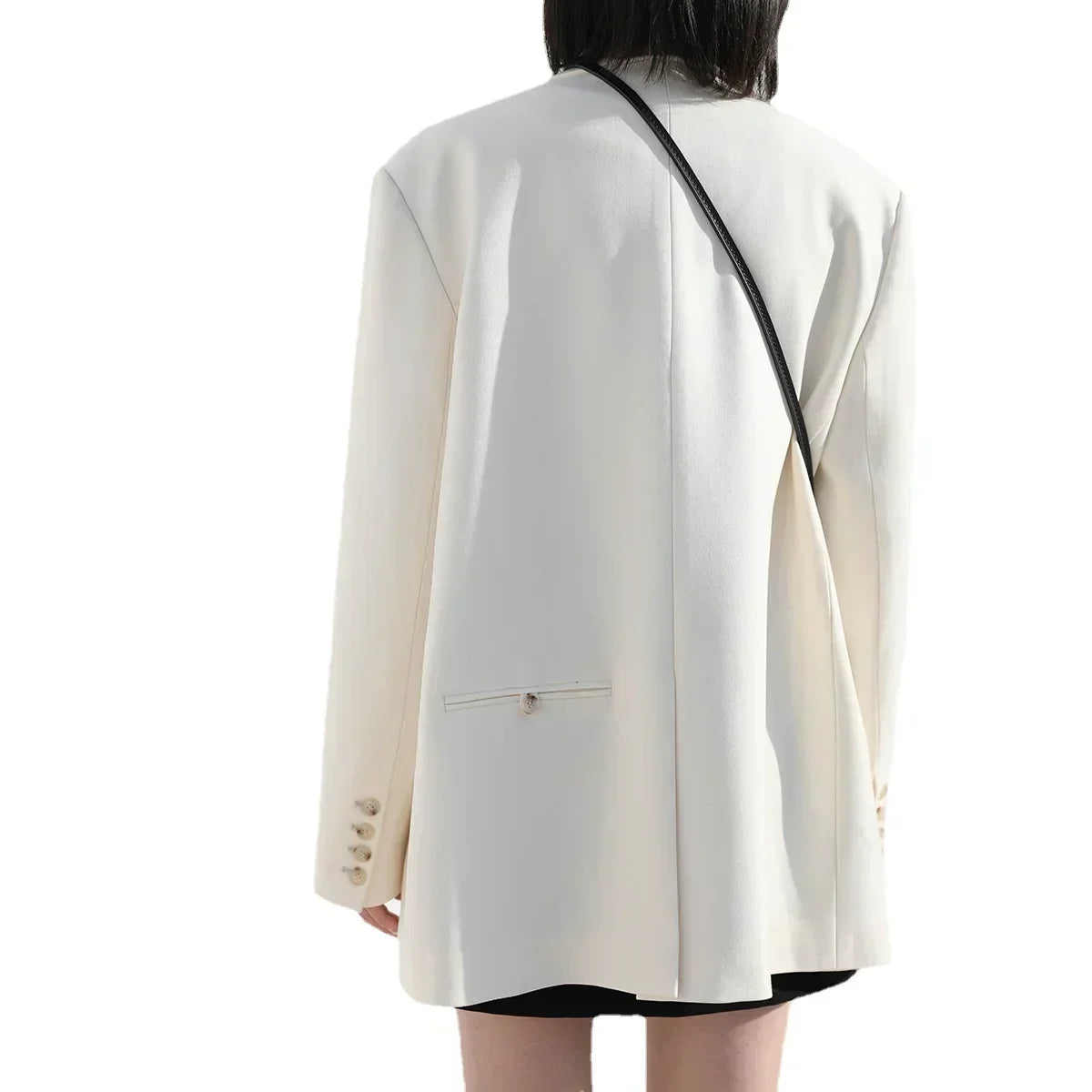 Double-Breasted Mid-Length Blazer