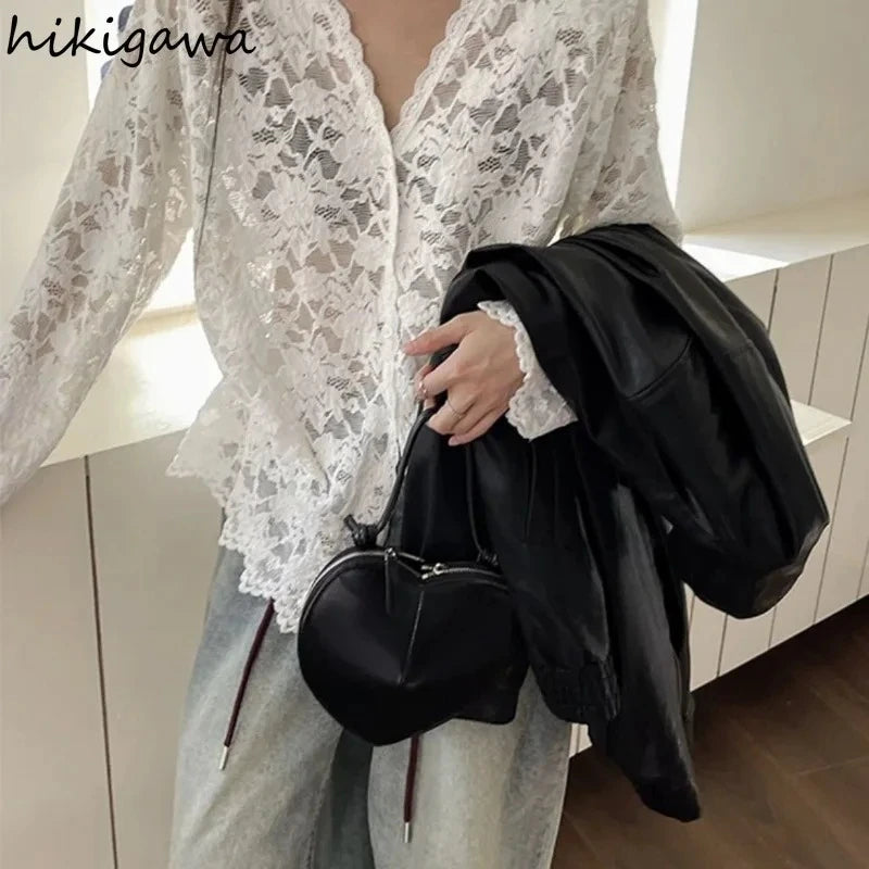 Lace Hollow-Out Blouse