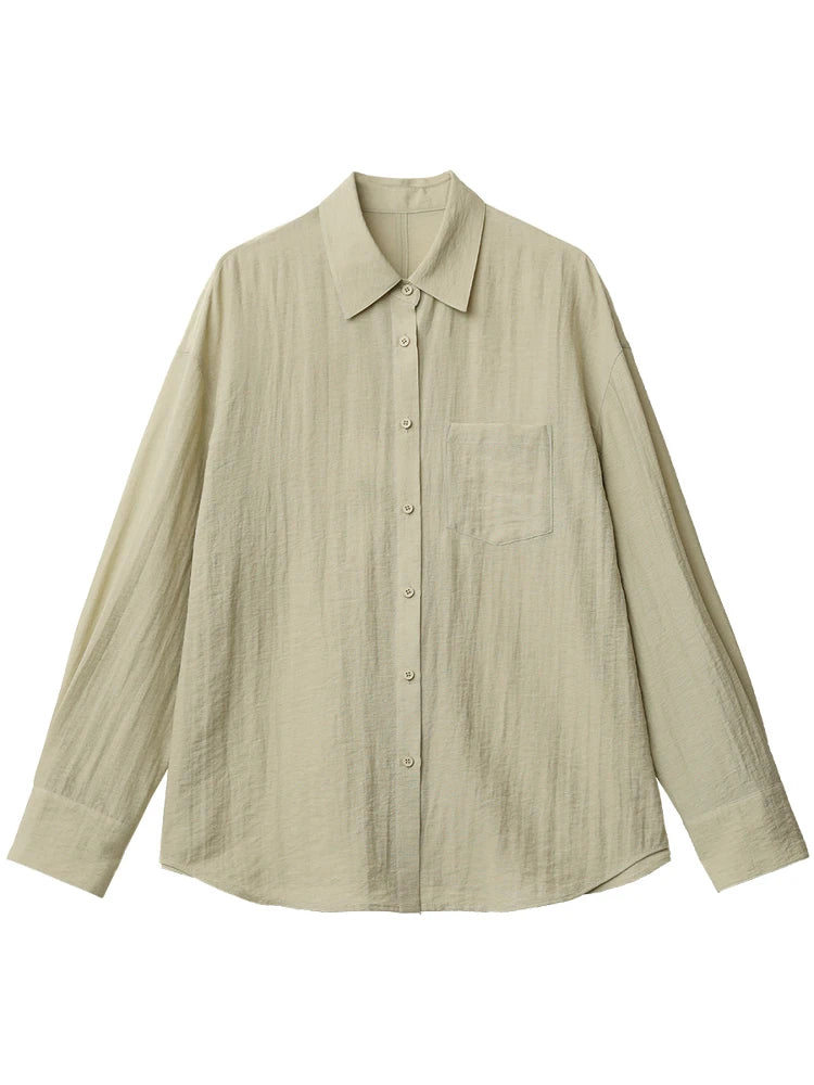 Back Hollow-Out Linen Blend Shirt