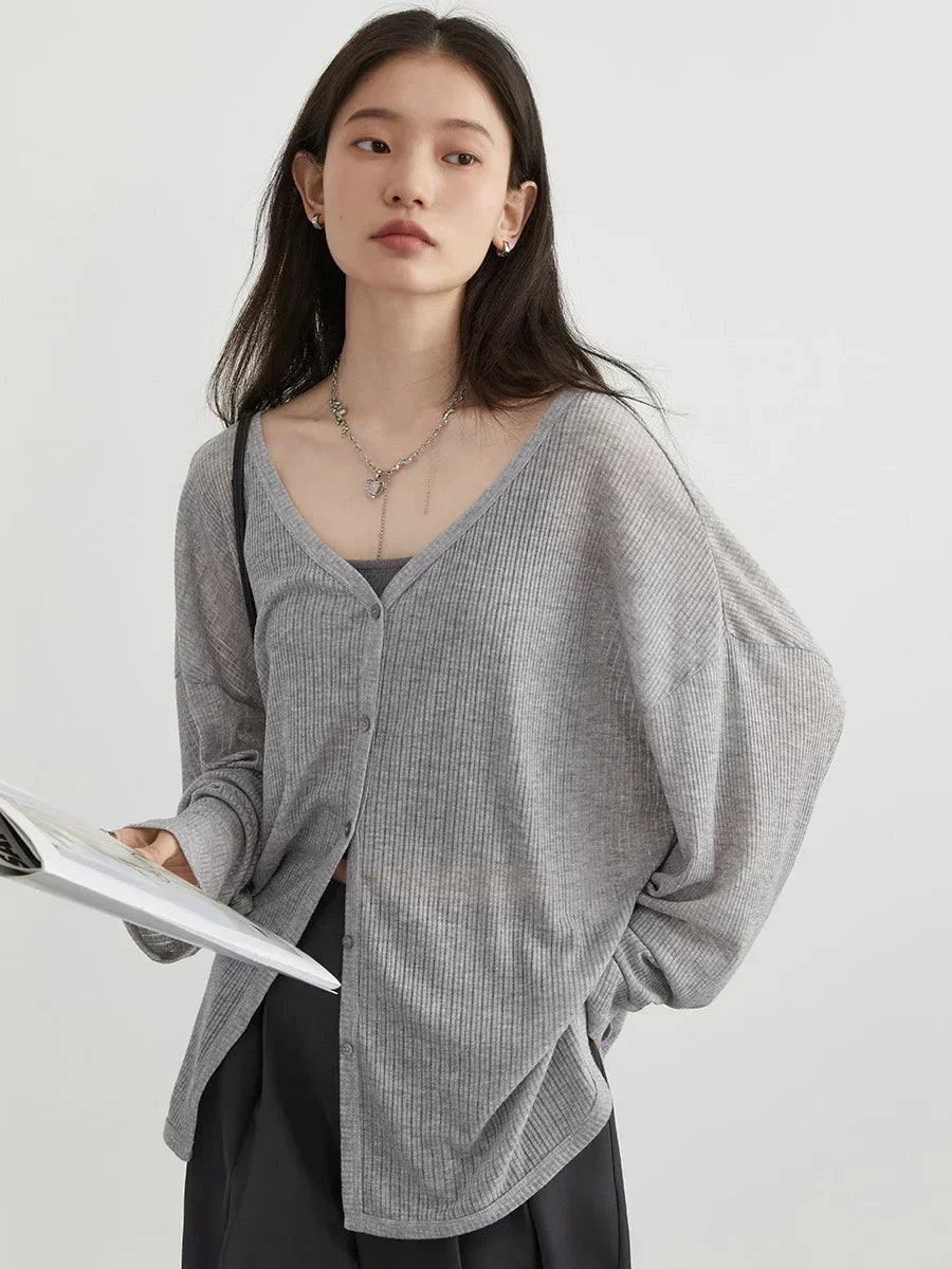 Lightweight V-Neck Knit Cardigan