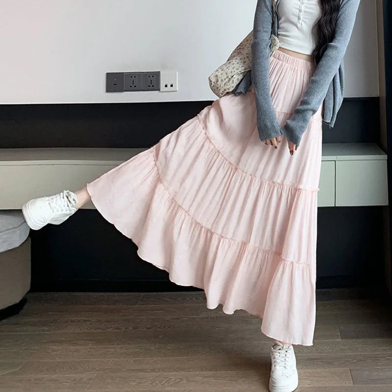 Textured A-Line Maxi Skirt