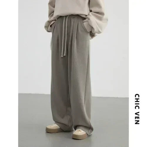 High-Waist Lace-Up Wide-Leg Pants