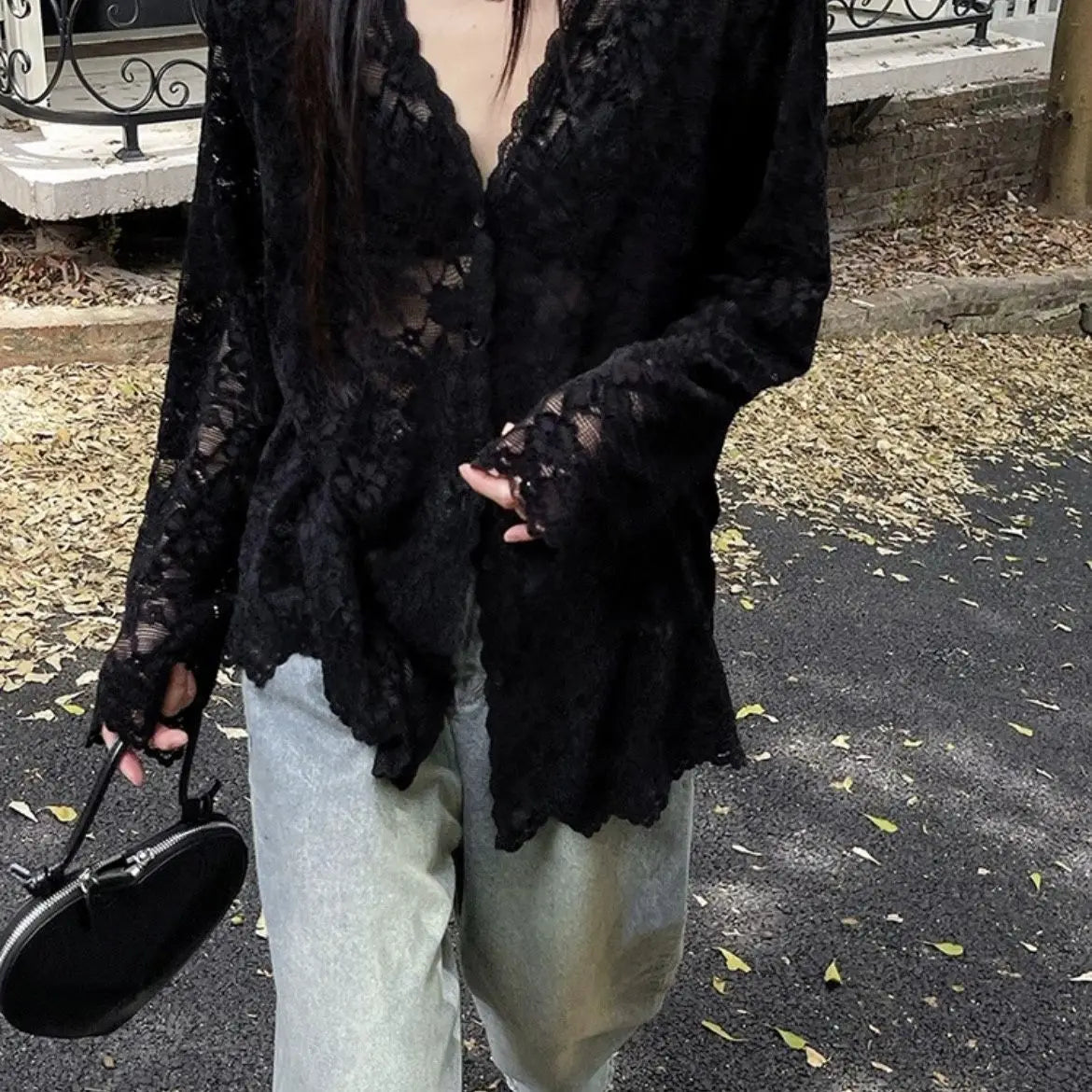 Lace Hollow-Out Blouse