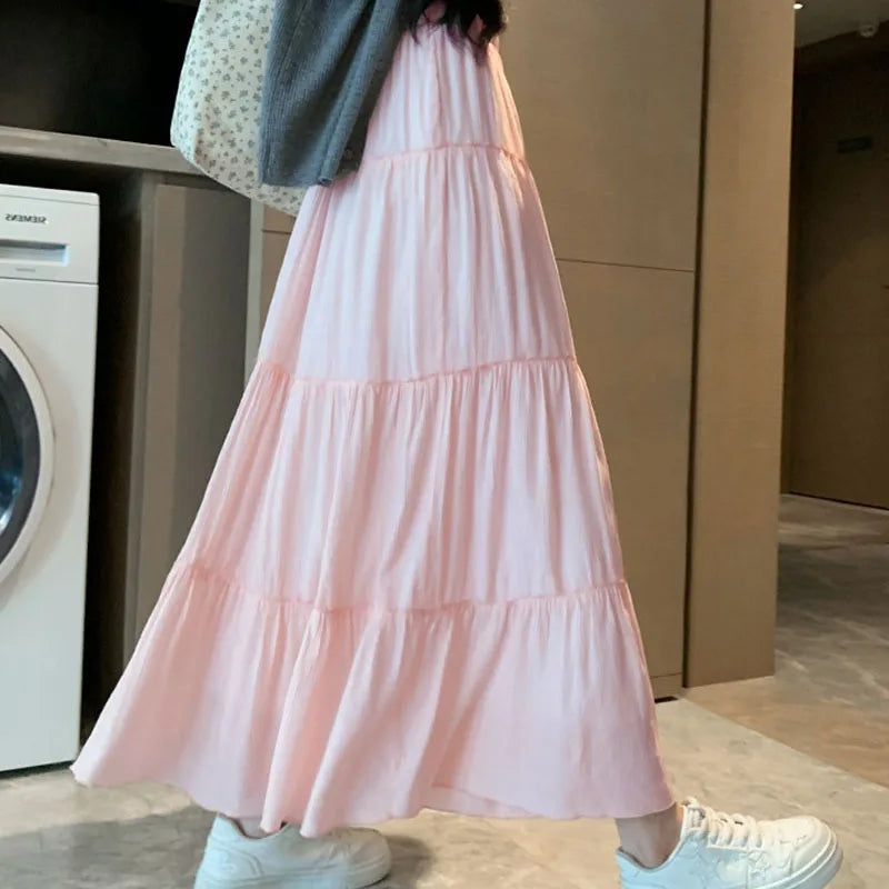 Textured A-Line Maxi Skirt