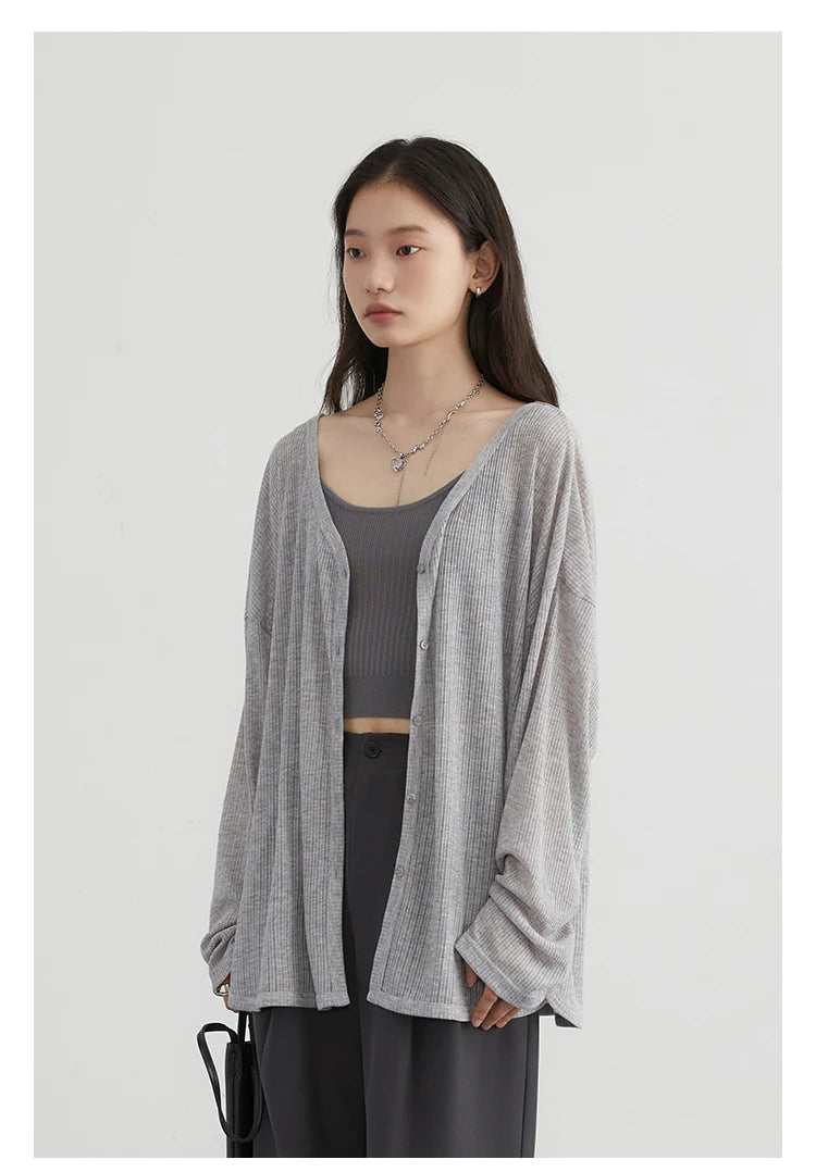Lightweight V-Neck Knit Cardigan