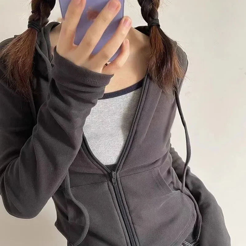 Cropped Zip Hoodie