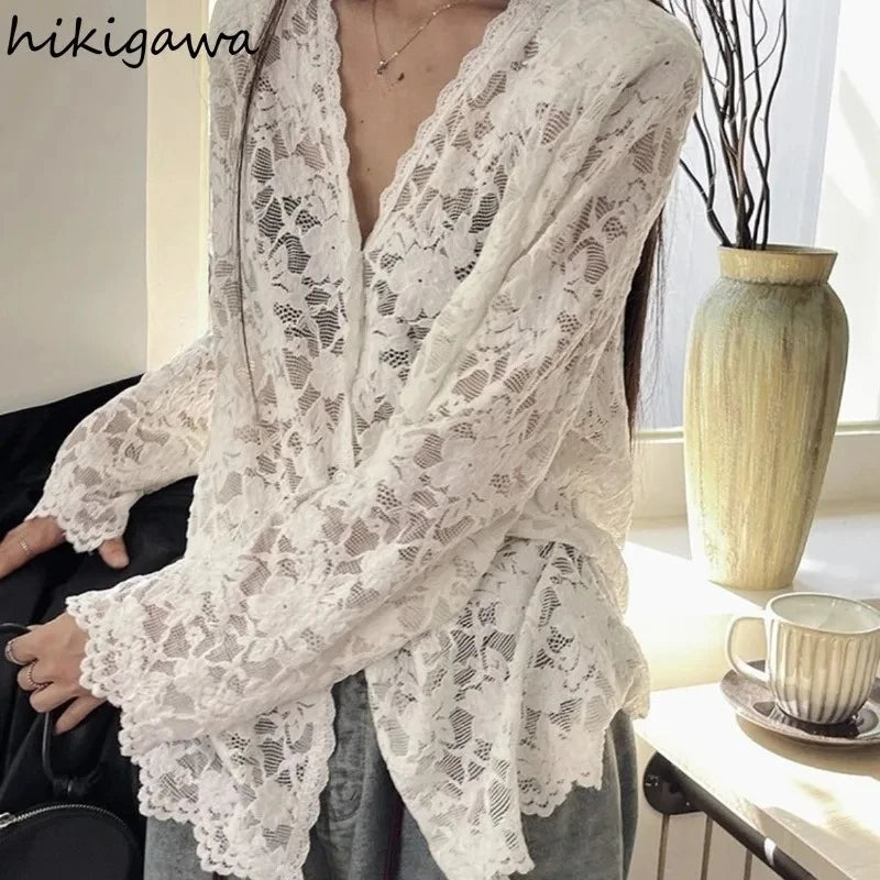 Lace Hollow-Out Blouse