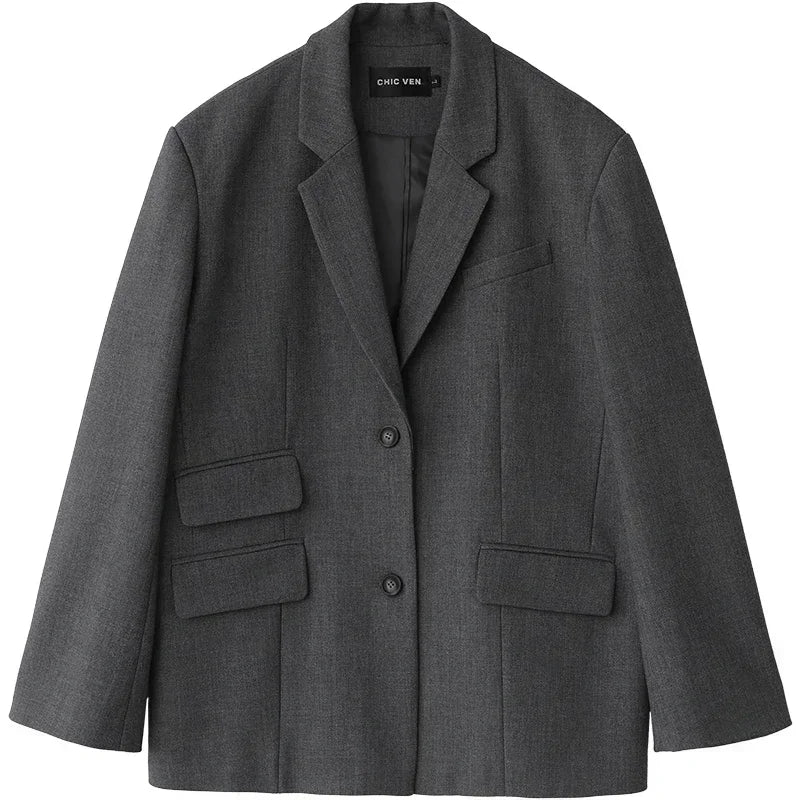 Embroidered Cuff Twill Blazer