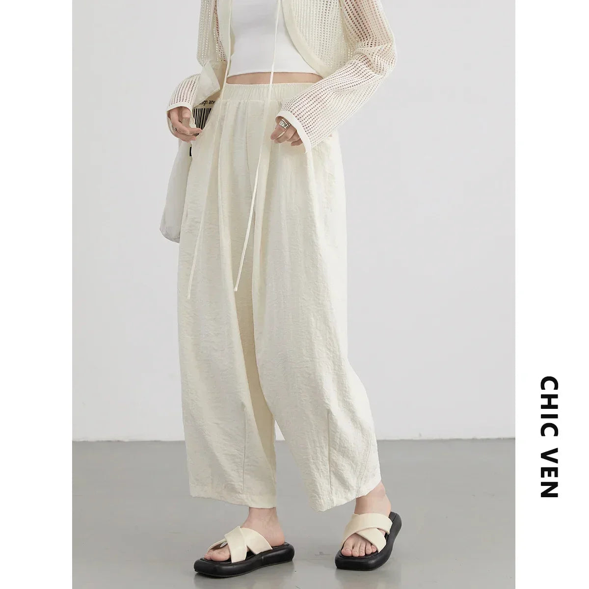 Pleated High-Waist Wide Leg Pants