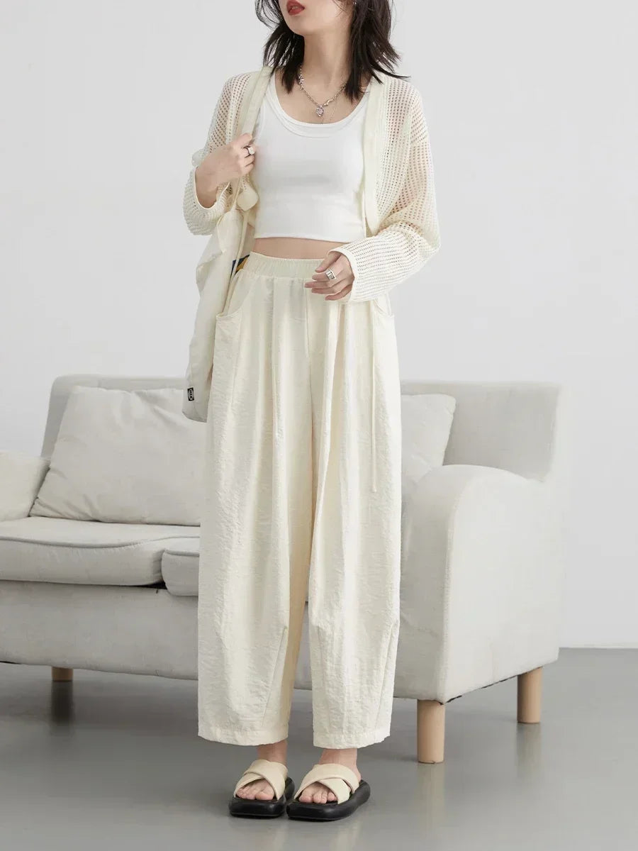 Pleated High-Waist Wide Leg Pants