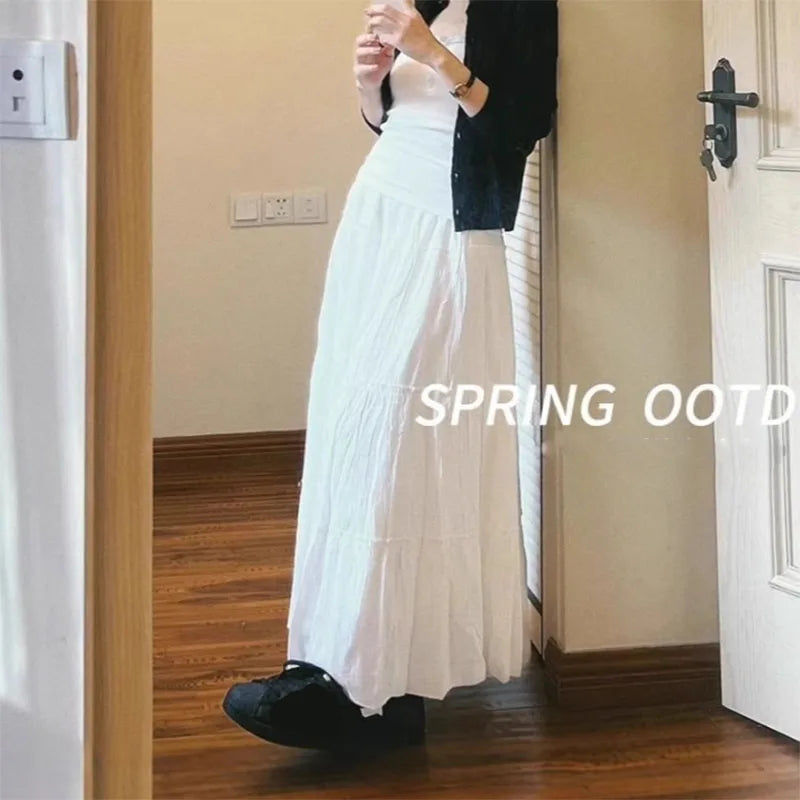 Textured A-Line Maxi Skirt