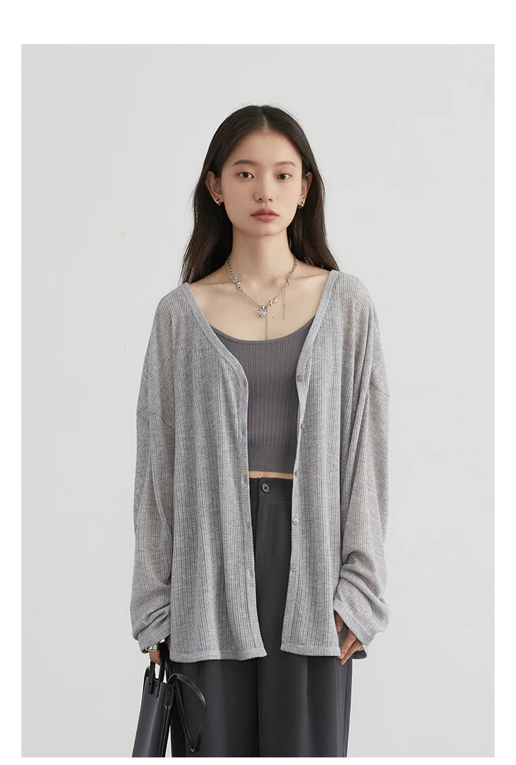 Lightweight V-Neck Knit Cardigan