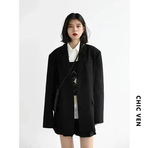 Embroidered Cuff Twill Blazer