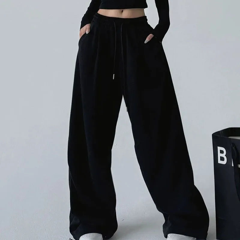 Wide-Leg Drawstring Sweatpants