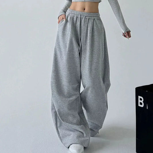 Wide-Leg Drawstring Sweatpants