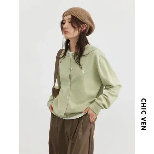 Rabbit Embroidery Knit Cardigan