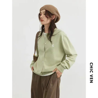 Rabbit Embroidery Knit Cardigan