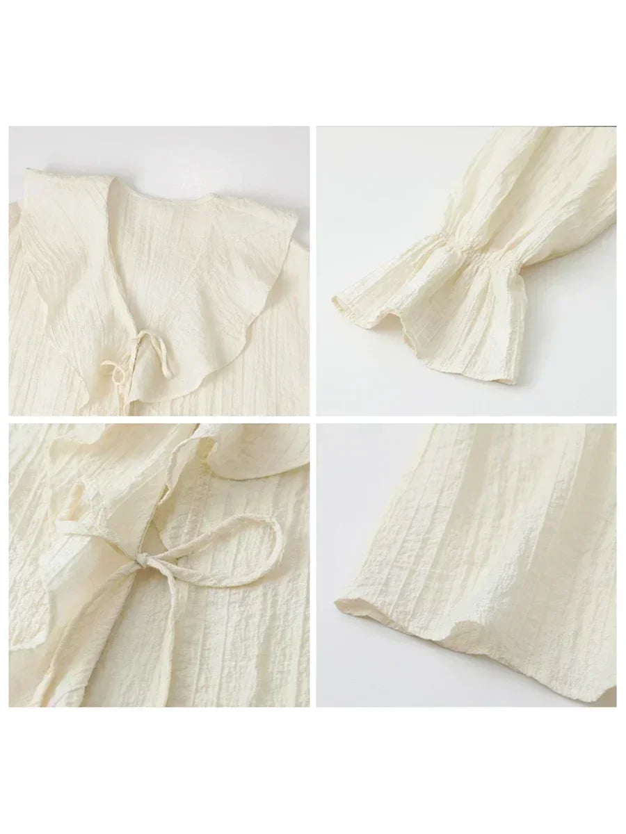 Lightweight V-Neck Knit Blouse