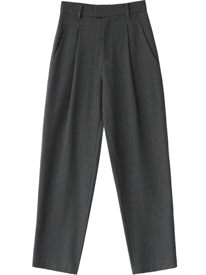 Twill Wide-Leg Suit Pants