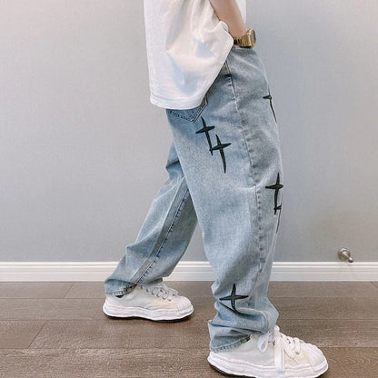 Wide-Leg Denim Trousers