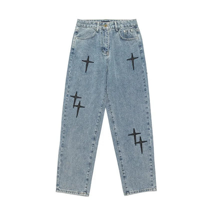 Wide-Leg Denim Trousers