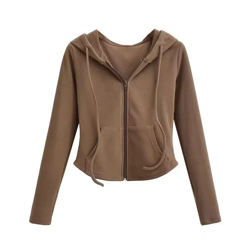 Cropped Zip Hoodie