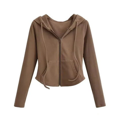 Cropped Zip Hoodie