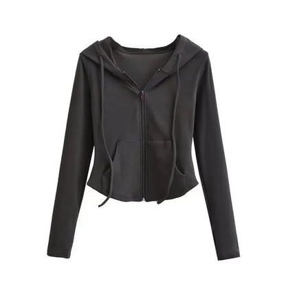 Cropped Zip Hoodie
