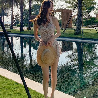 Floral Halter Swimsuit