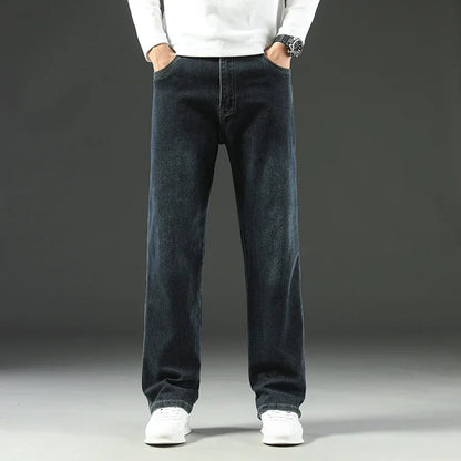 Cotton Blend Straight Jeans