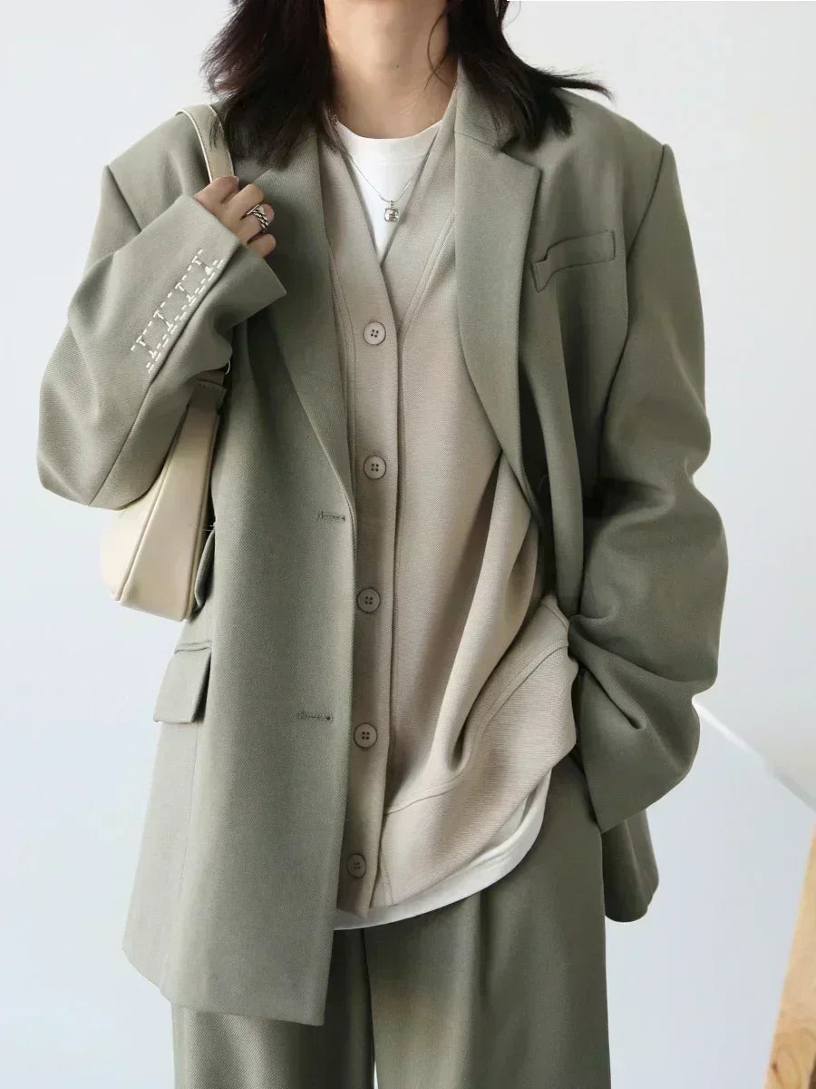 V-Neck Pearl Cotton Sweatshirt