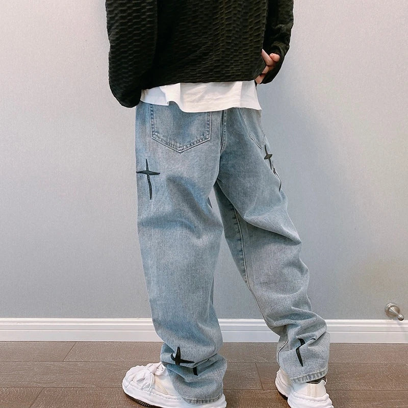 Wide-Leg Denim Trousers