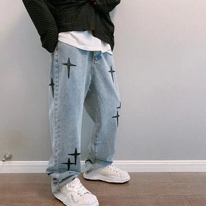 Wide-Leg Denim Trousers
