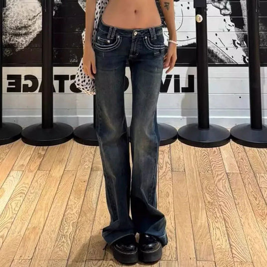 Low-Waist Flared Denim Jeans