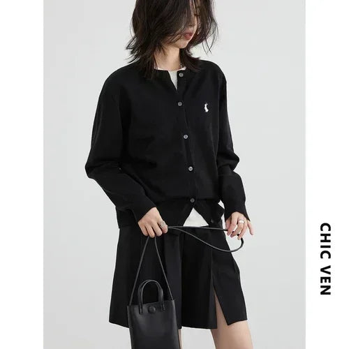 Rabbit Embroidery Knit Cardigan