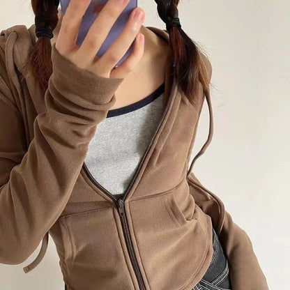 Cropped Zip Hoodie