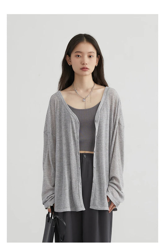 Lightweight V-Neck Knit Cardigan