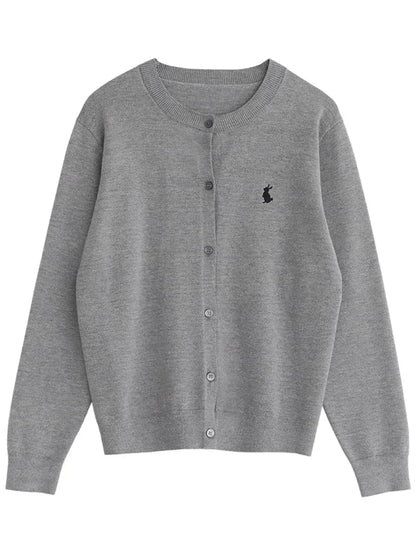 Rabbit Embroidery Knit Cardigan